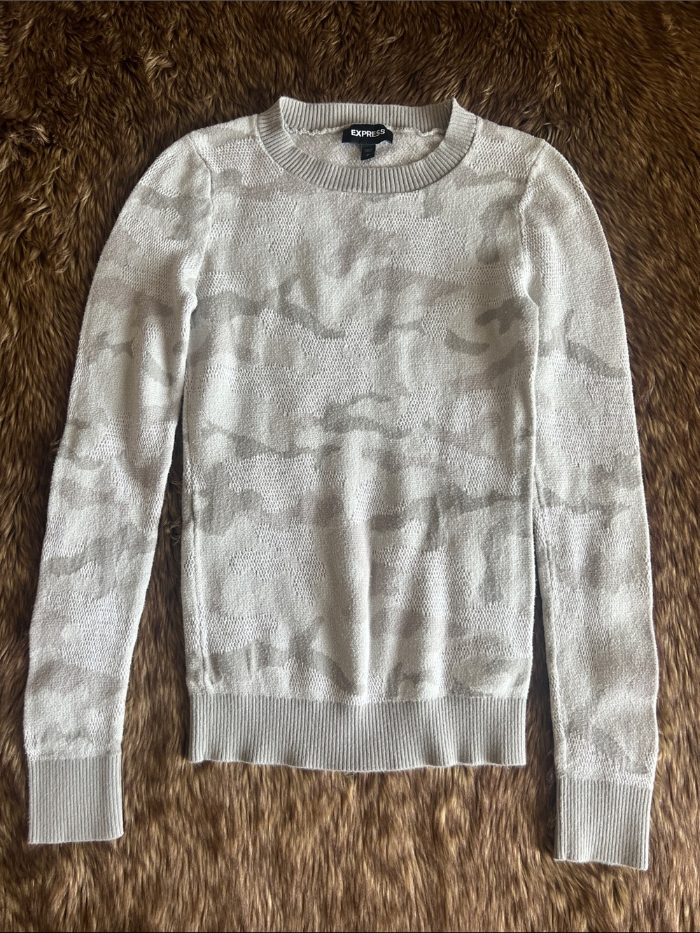 Express Women's Camo Crewneck Sweater